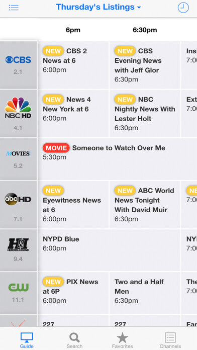 Emulate iPhone app TV Listings Guide America using MyAndroid