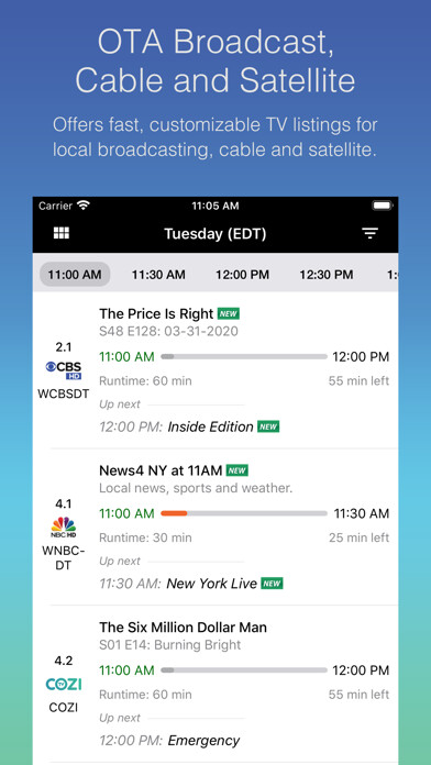 Emulate iPhone app TV Listings Plus using MyAndroid