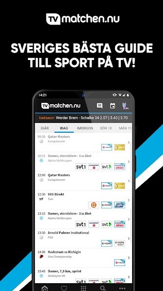 Emulate iPhone app TVmatchen.nu - Sport på TV using MyAndroid Emulate iPhone app TVmatchen.nu - Sport på TV using MyAndroid