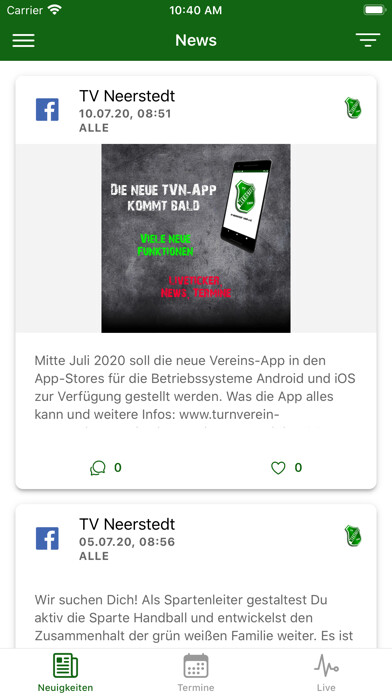 Emulate iPhone app TV Neerstedt 1909 e.V. using MyAndroid Emulate iPhone app TV Neerstedt 1909 e.V. using MyAndroid