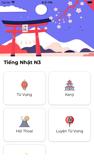 Emulate iPhone app Từ Vựng N3 Học Tiếng Nhật JLPT using MyAndroid