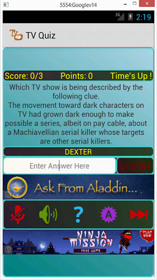 Emulate Android APK TV Quiz Emulate Android APK TV Quiz