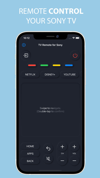 Emulate iPhone app TV Remote for Sony TV using MyAndroid