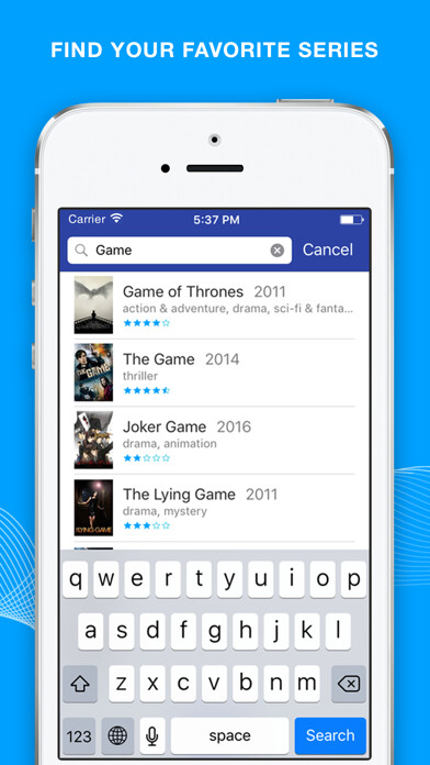 Emulate iPhone app TV Show Tracker Pro using MyAndroid Emulate iPhone app TV Show Tracker Pro using MyAndroid