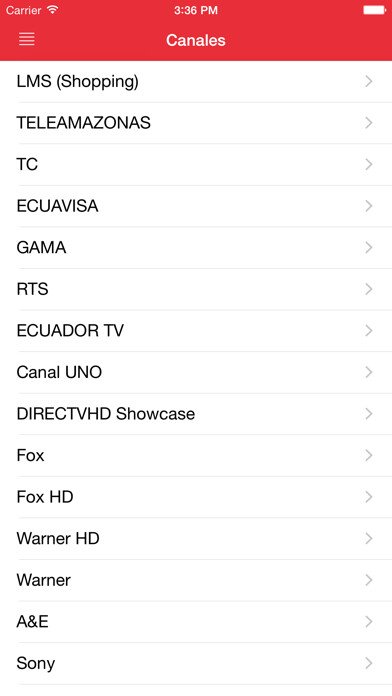 Emulate iPhone app TV Televisión de Ecuador using MyAndroid