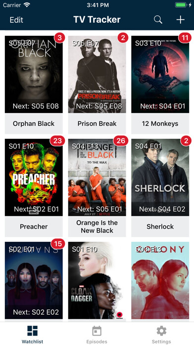 Emulate iPhone app TV Tracker - TV Show Tracker using MyAndroid