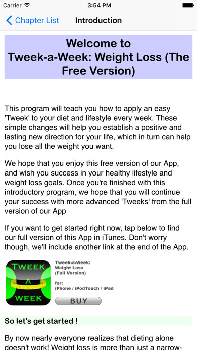 Emulate iPhone app Tweek-a-Week: Weight Loss (Free) using MyAndroid