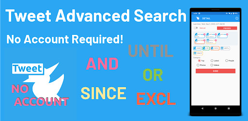 Run android online APK Tweet Advanced Search(No Account Required) from MyAndroid or emulate Tweet Advanced Search(No Account Required) using MyAndroid