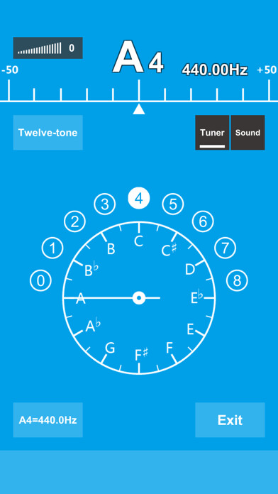 Emulate iPhone app Twelve-Tone Tuner using MyAndroid