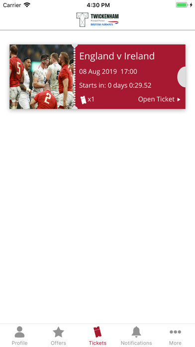 Emulate iPhone app Twickenham Stadium using MyAndroid