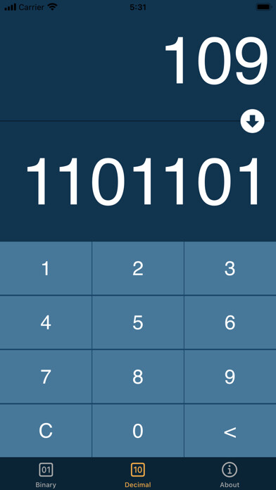Emulate iPhone app TwoBaseTen: Binary Converter using MyAndroid Emulate iPhone app TwoBaseTen: Binary Converter using MyAndroid
