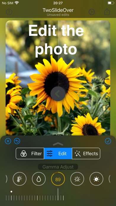 Emulate iPhone app TwoSlideOver using MyAndroid