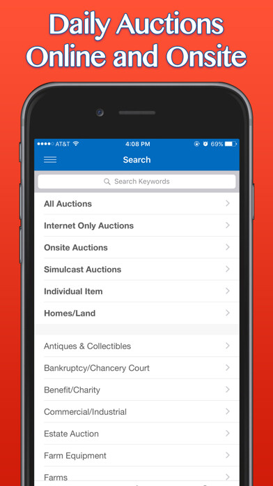 Emulate iPhone app TX Auctions - Texas Auctions using MyAndroid