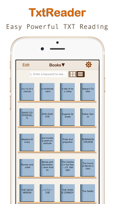 Emulate iPhone app TxtReader-powerful easy to use using MyAndroid