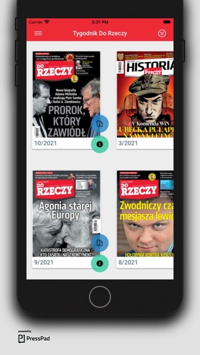 Emulate iPhone app Tygodnik Do Rzeczy using MyAndroid