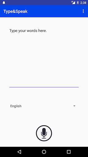 Run android online APK Type and Speak - Talking App from MyAndroid or emulate Type and Speak - Talking App using MyAndroid Run android online APK Type and Speak - Talking App from MyAndroid or emulate Type and Speak - Talking App using MyAndroid