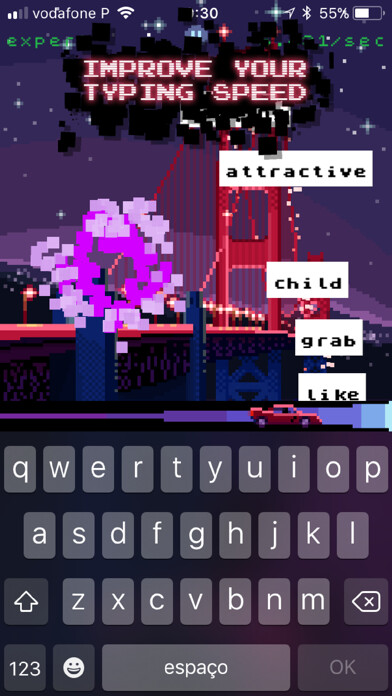 Emulate iPhone app Typing Rush Master using MyAndroid