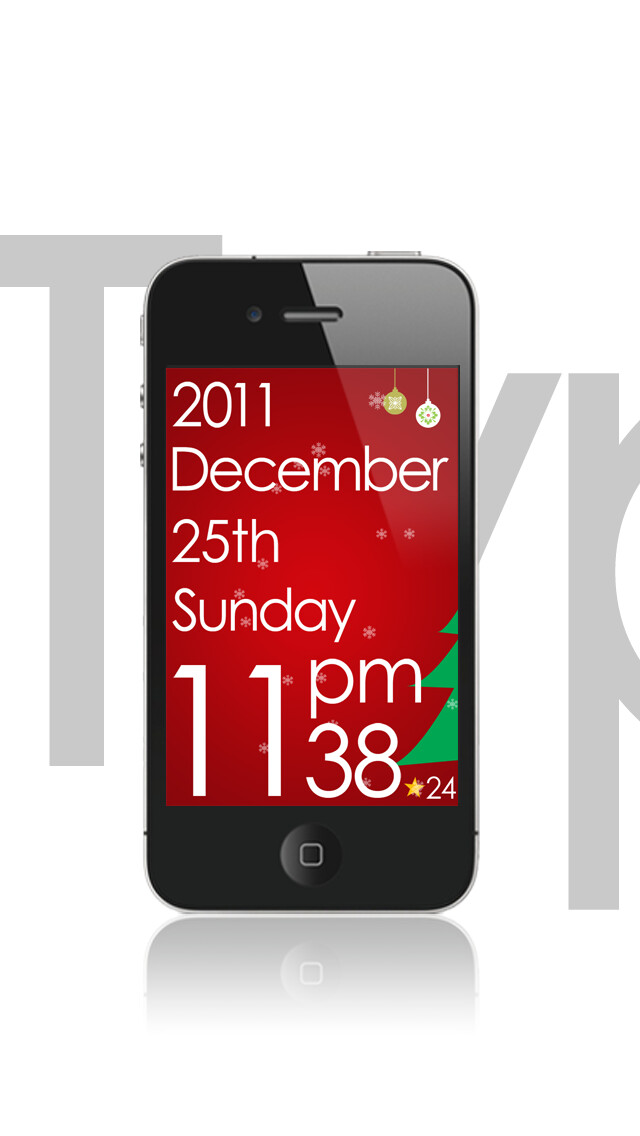 Emulate iPhone app TypoDesignClock - for iPhone and iPod touch using MyAndroid