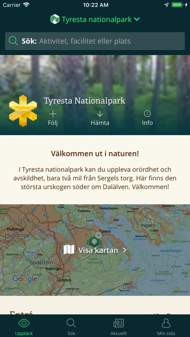 Emulate iPhone app Tyresta Nationalpark using MyAndroid Emulate iPhone app Tyresta Nationalpark using MyAndroid