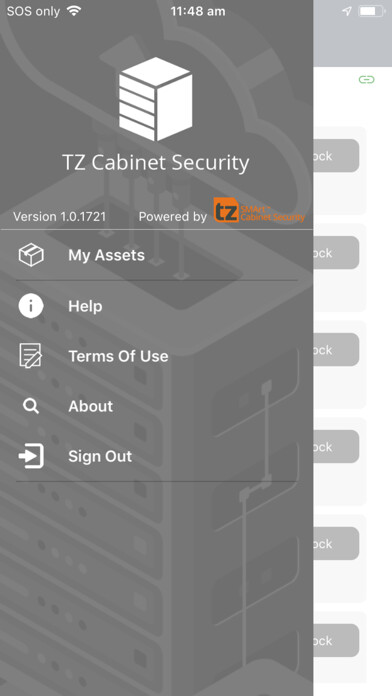 Emulate iPhone app TZ Cabinet Security using MyAndroid