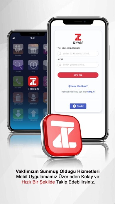 Emulate iPhone app TZH Vakfı Mobil Uygulaması using MyAndroid