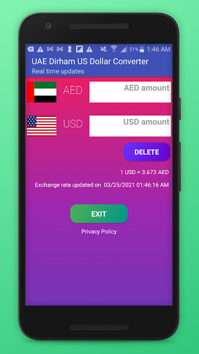 Run android online APK UAE Dirham US Dollar Converter - AED & USD from MyAndroid or emulate UAE Dirham US Dollar Converter - AED & USD using MyAndroid