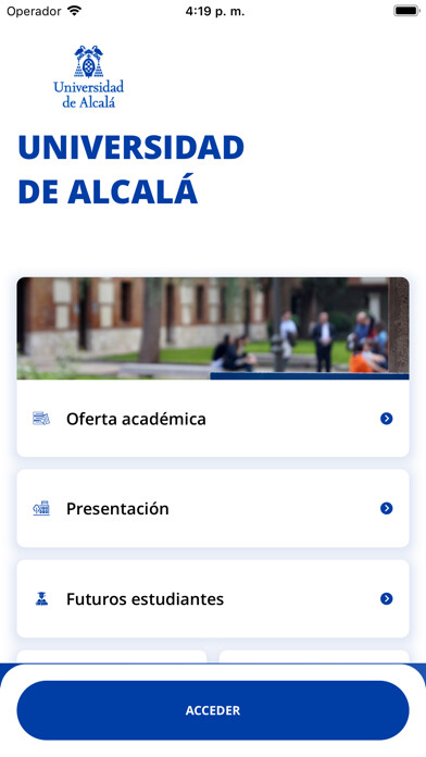 Emulate iPhone app UAH - Universidad de Alcalá using MyAndroid Emulate iPhone app UAH - Universidad de Alcalá using MyAndroid