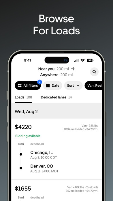 Emulate iPhone app Uber Freight using MyAndroid