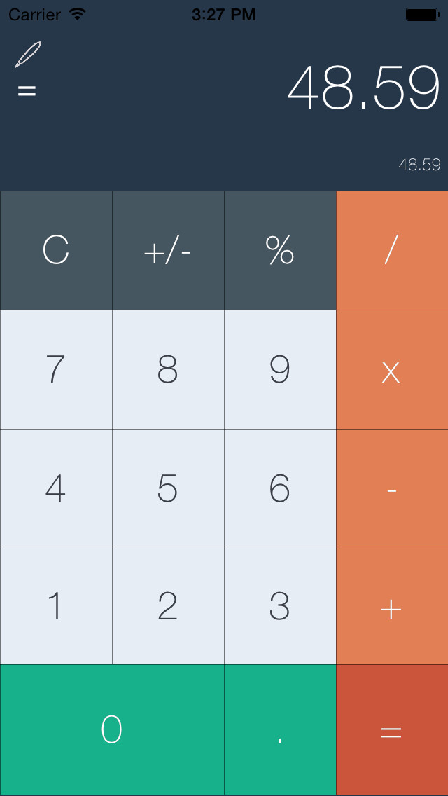 Emulate iPhone app uCalculator - Handwriting and Simple Calculator using MyAndroid