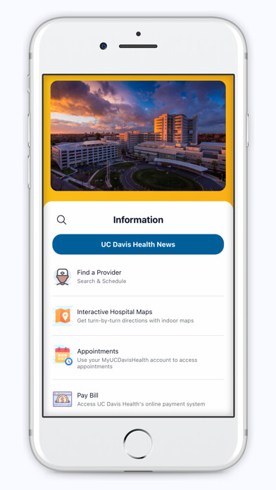 Emulate iPhone app UC Davis Health Find My Way using MyAndroid