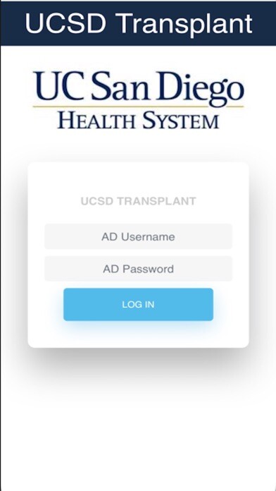 Emulate iPhone app UC San Diego Transplant using MyAndroid
