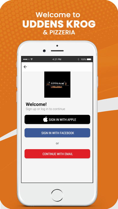 Emulate iPhone app Uddens Krog & Pizzeria using MyAndroid