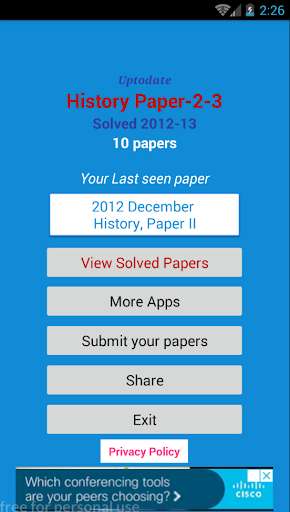 Run android online APK UGC Net History Solved Paper 2-3 10 papers 12-13 from MyAndroid or emulate UGC Net History Solved Paper 2-3 10 papers 12-13 using MyAndroid
