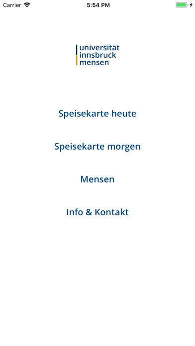 Emulate iPhone app uibk Canteens - Innsbruck using MyAndroid