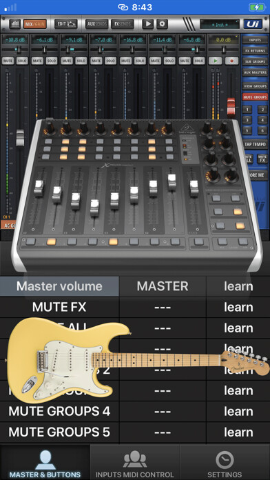 Emulate iPhone app Ui MIDI mixer using MyAndroid