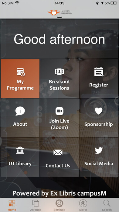 Emulate iPhone app UJ Conference 2020 using MyAndroid Emulate iPhone app UJ Conference 2020 using MyAndroid