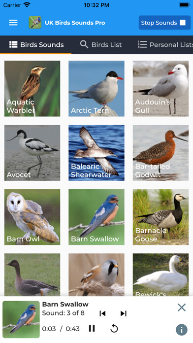 Emulate iPhone app UK Birds Sounds Pro using MyAndroid Emulate iPhone app UK Birds Sounds Pro using MyAndroid