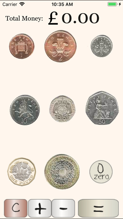 Emulate iPhone app UK Coin Calculator using MyAndroid