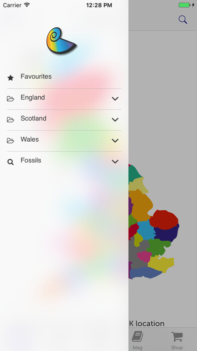 Emulate iPhone app UK Fossils - Location Guides using MyAndroid