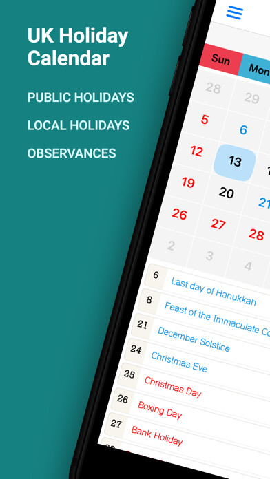 Emulate iPhone app UK Holiday Calendar using MyAndroid Emulate iPhone app UK Holiday Calendar using MyAndroid