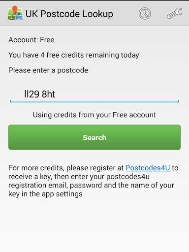 Run android online APK UK Postcode Lookup from MyAndroid or emulate UK Postcode Lookup using MyAndroid