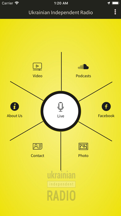Emulate iPhone app Ukrainian Independent Radio using MyAndroid