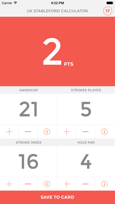 Emulate iPhone app UK Stableford Calculator using MyAndroid