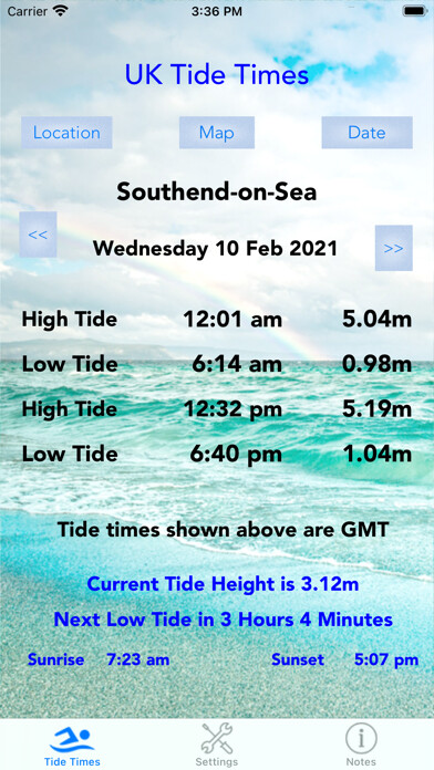 Emulate iPhone app UK Tide Times using MyAndroid