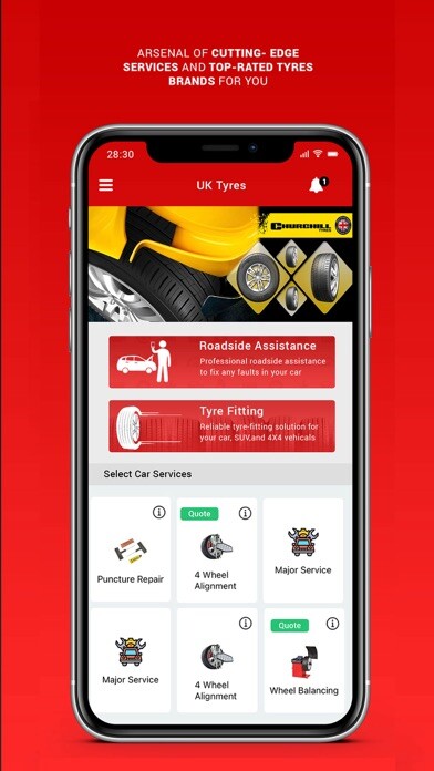 Emulate iPhone app UK Tyres North London using MyAndroid Emulate iPhone app UK Tyres North London using MyAndroid