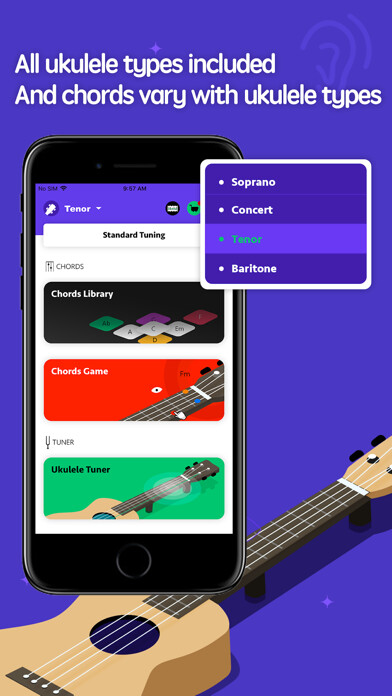 Emulate iPhone app ukulele chords pro - uke chord using MyAndroid