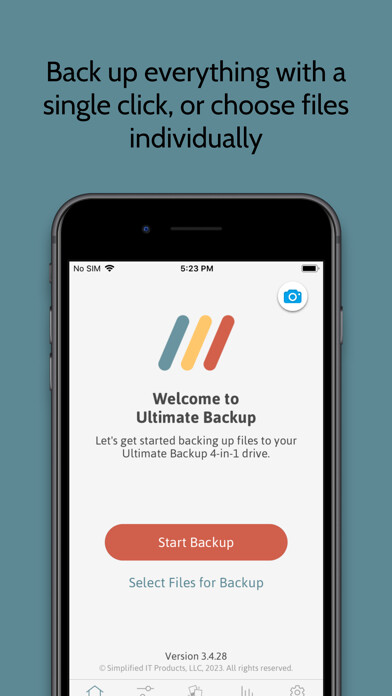 Emulate iPhone app Ultimate Backup App using MyAndroid