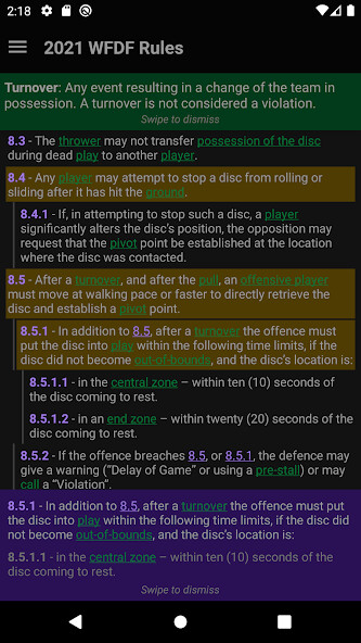 Run android online APK Ultimate Frisbee Rules WFDF21 from MyAndroid or emulate Ultimate Frisbee Rules WFDF21 using MyAndroid