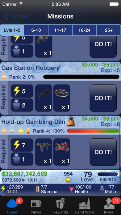 Emulate iPhone app Ultimate Mafia - Real World Land Wars using MyAndroid