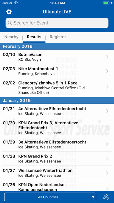 Emulate iPhone app Ultimate Sport Service LIVE using MyAndroid